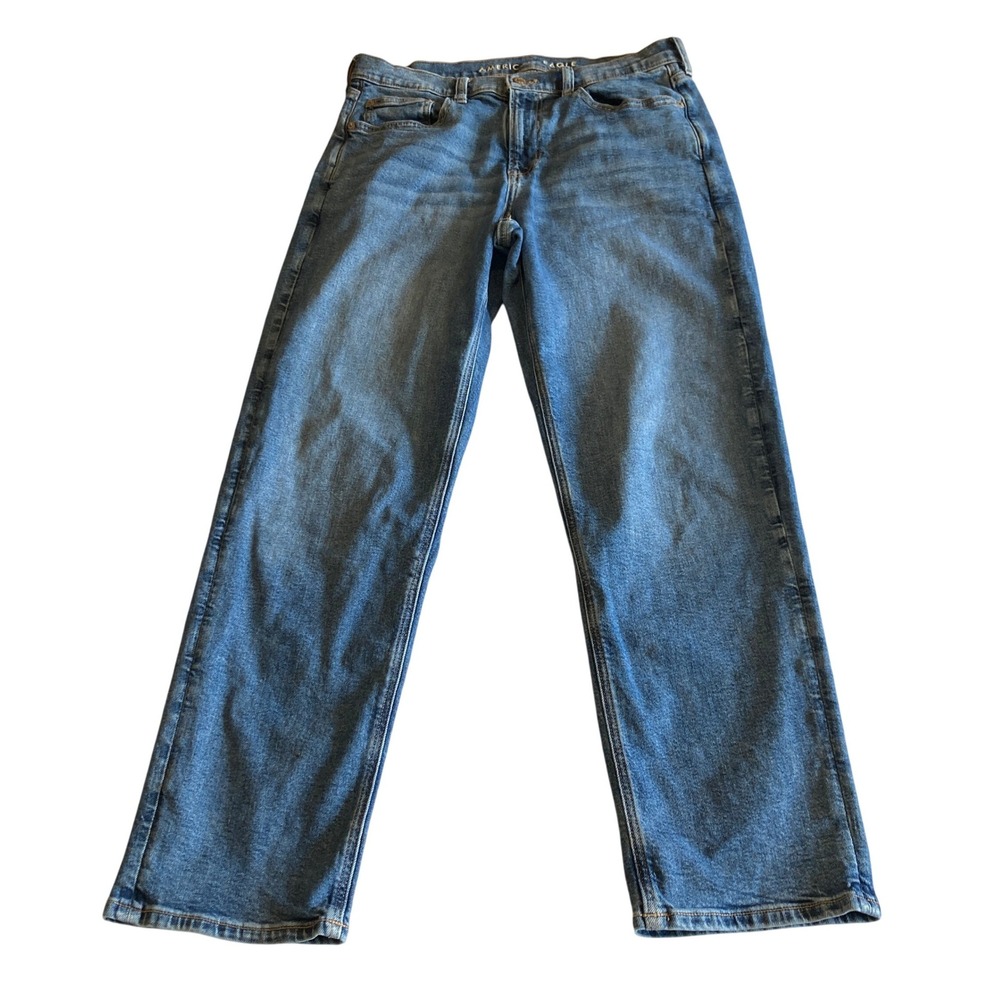 American Eagle Jeans Women 10 (30x29) 90s Straight Medium Wash Stretch High Rise
